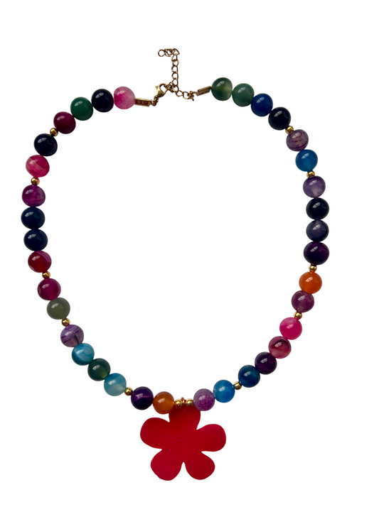 Collar Flor Fucsia
